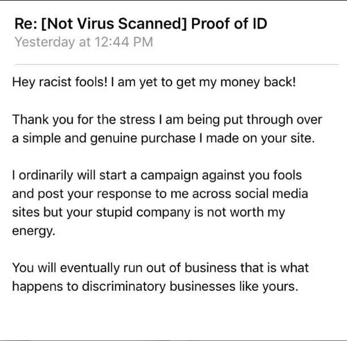 We feel uncomfortable selling to you -South African company tells Nigerian man We feel uncomfortable selling to you -South African company tells Nigerian man