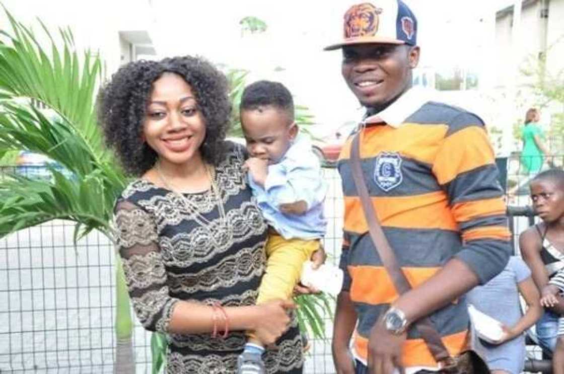 Olamide son and wife