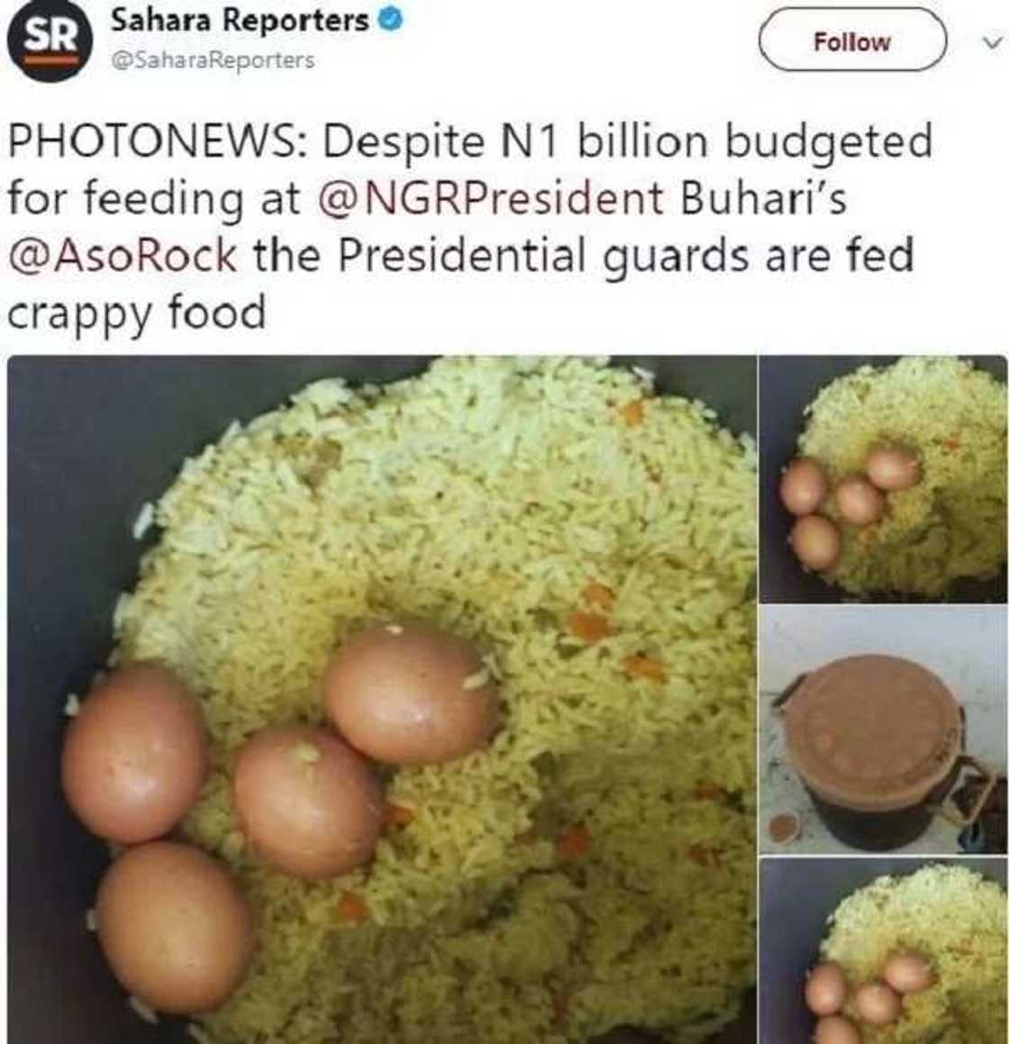 Ku kalli hotunan irin abincin da ake ba masu tsaron fadar shugaban kasa Ku kalli hotunan irin abincin da ake ba masu tsaron fadar shugaban kasa