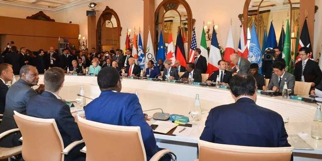 US president Donald Trump, others meet Osinbajo at G7 Summit in Italy (photos) US president Donald Trump, others meet Osinbajo at G7 Summit in Italy (photos)