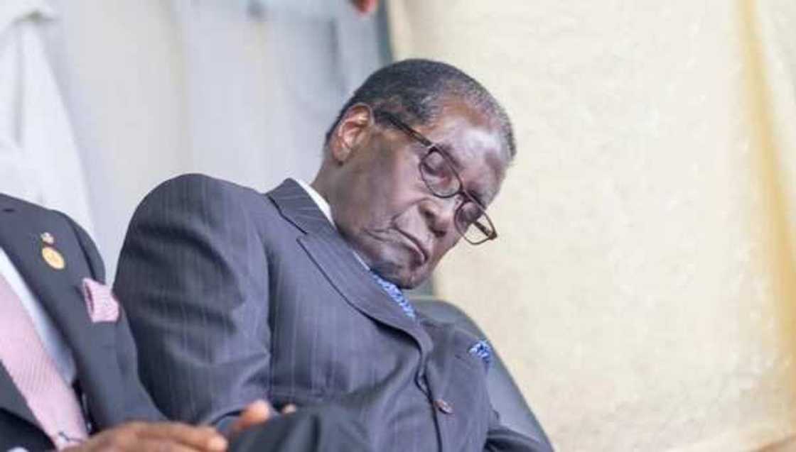 Mugabe Dozes During President Buhari's Inauguration