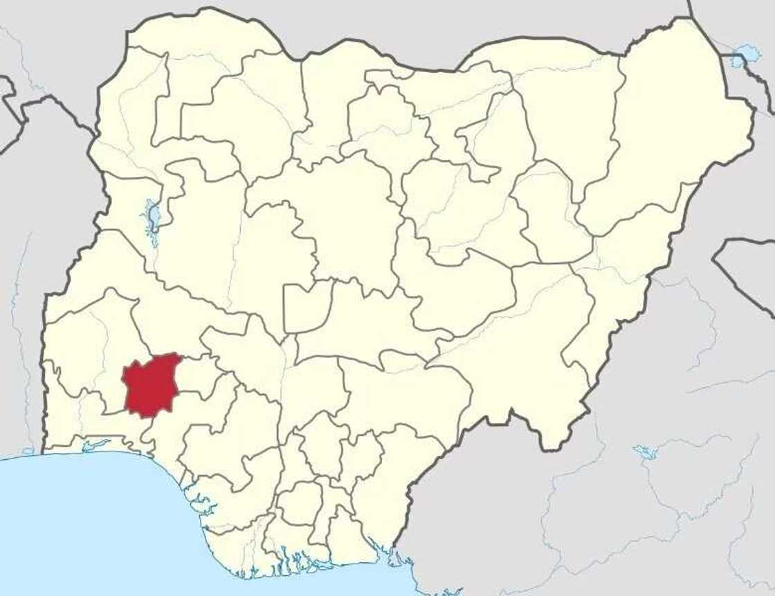 Osun State location Osun State location
