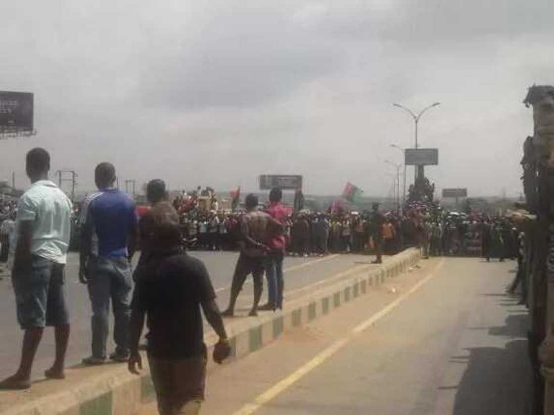 Pro-Biafra Supporters Lock Down Onitsha (Photos) Pro-Biafra Supporters Lock Down Onitsha (Photos)
