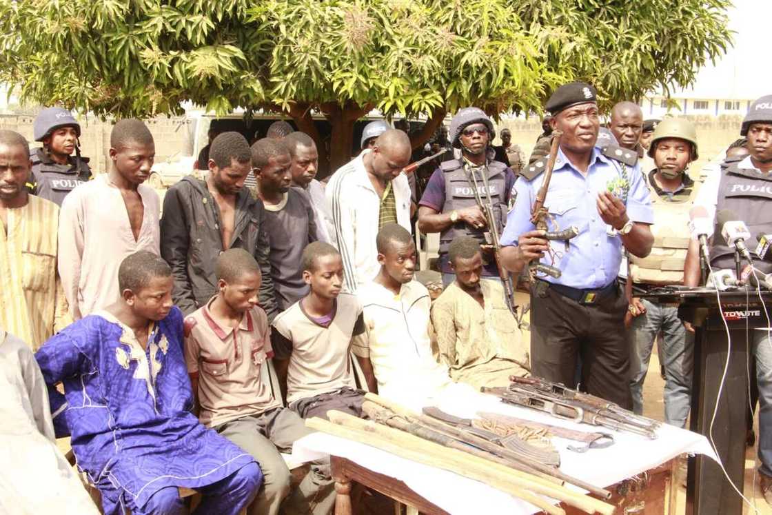 Nigeria Police parades criminal gangs terrorizing Abuja-Suleja-Bida-Minna highways Nigeria Police parades criminal gangs terrorizing Abuja-Suleja-Bida-Minna highways