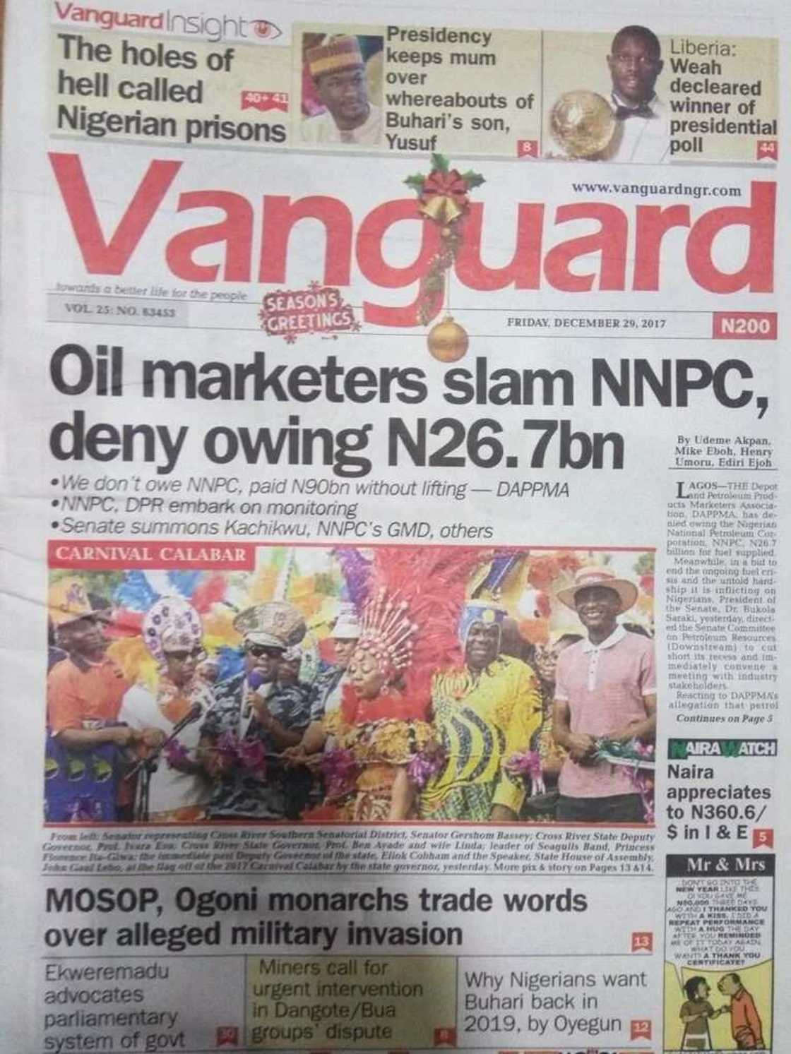 Newspaper Review: Bridges in Lagos under threat of collapse from heavy duty trucks