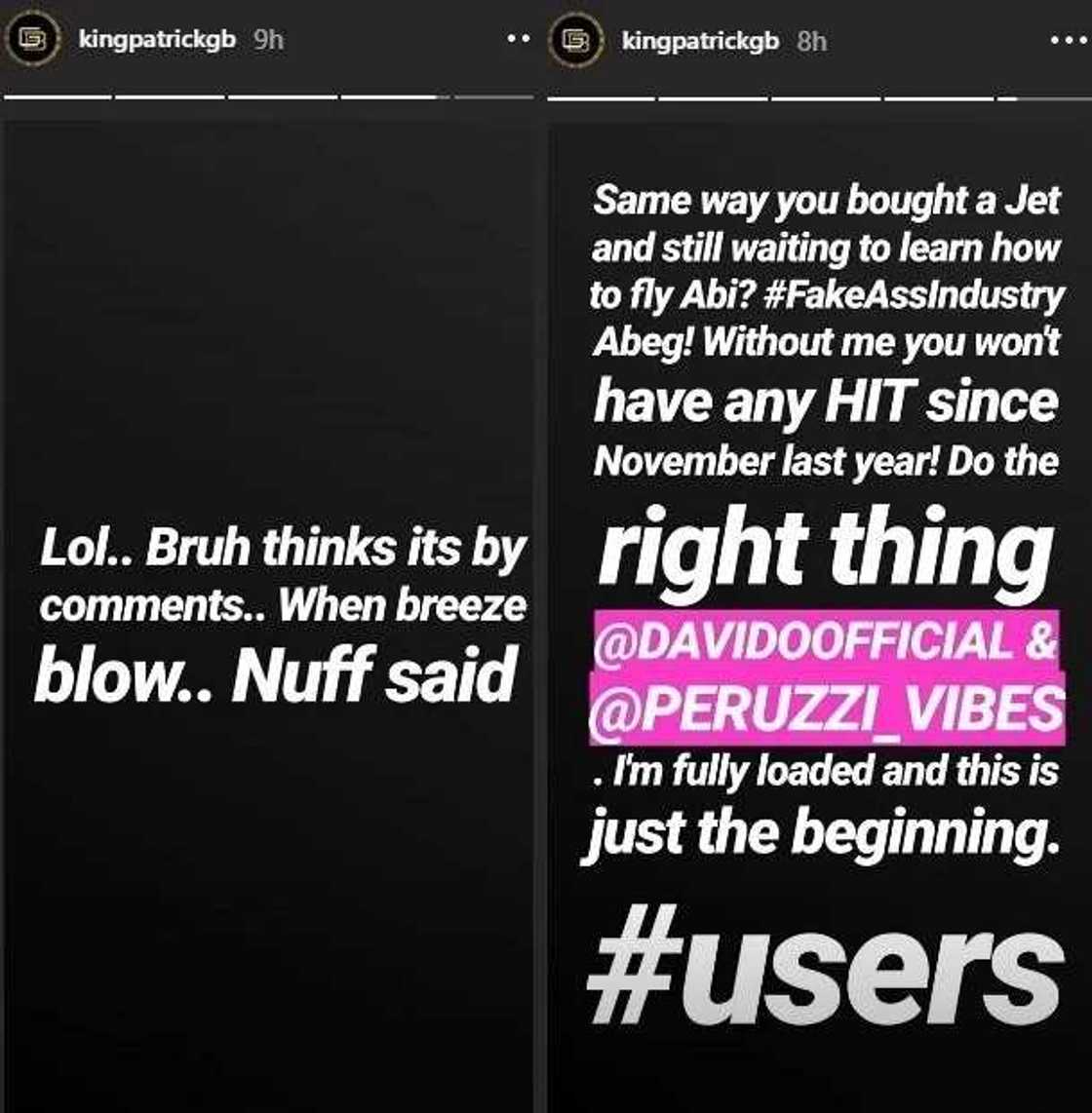 Without me you won’t have any hits - Record label exec replies Davido, claims his artiste gave Davido his hit songs. Without me you won’t have any hits - Record label exec replies Davido, claims his artiste gave Davido his hit songs.
