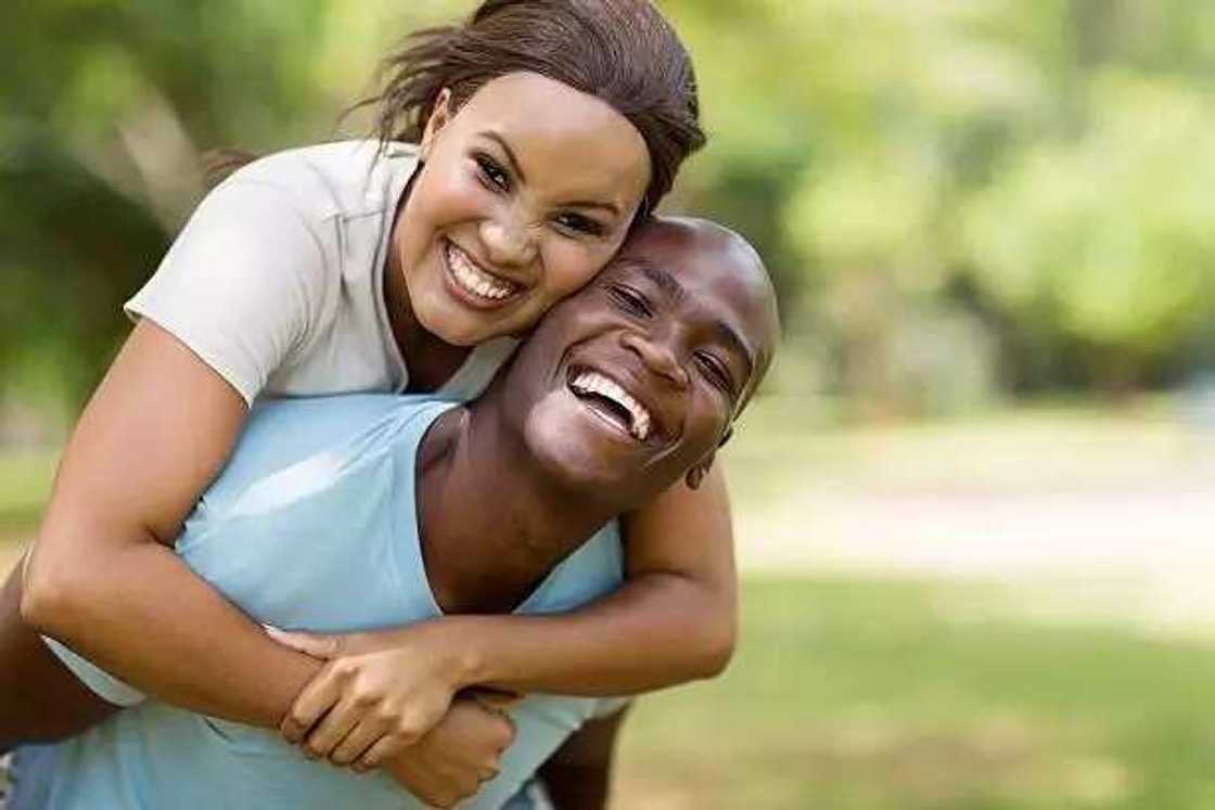 Smiling couple in love