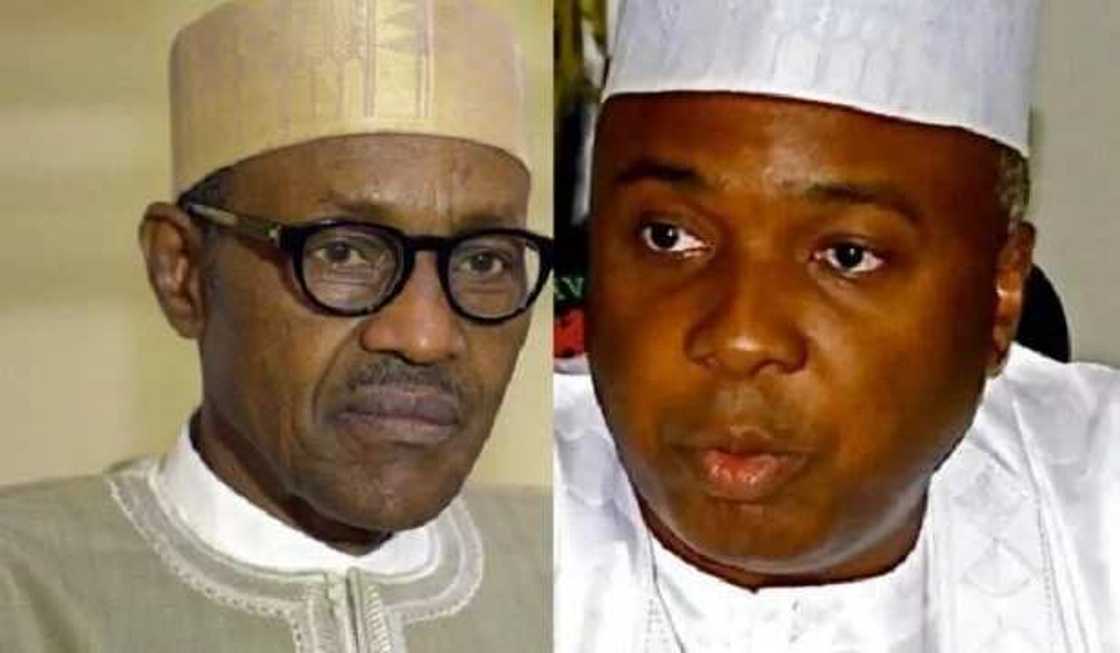 Saraki confirms Buhari's health status after phone call to president Saraki confirms Buhari's health status after phone call to president