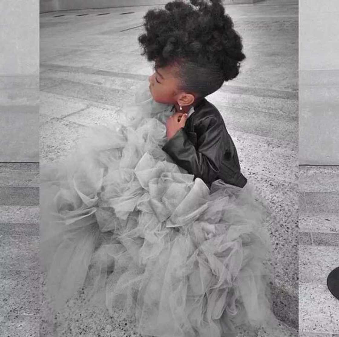 Little bride hairstyle with curls on the top Little bride hairstyle with curls on the top