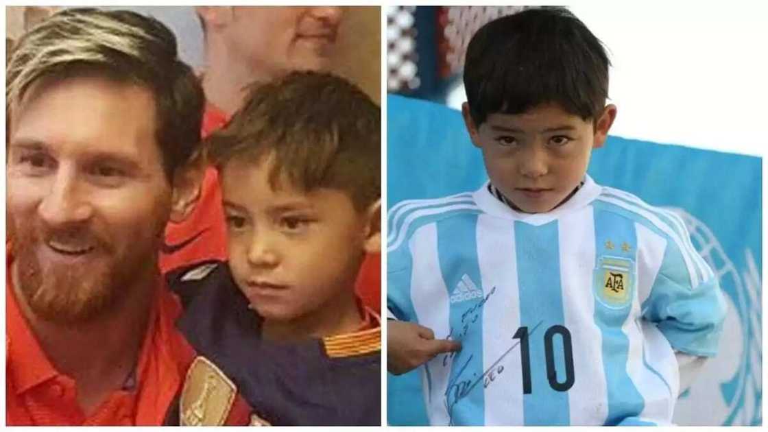 Messi ya faranta ma wani yaro dan kasar Afghanistan rai Messi ya faranta ma wani yaro dan kasar Afghanistan rai