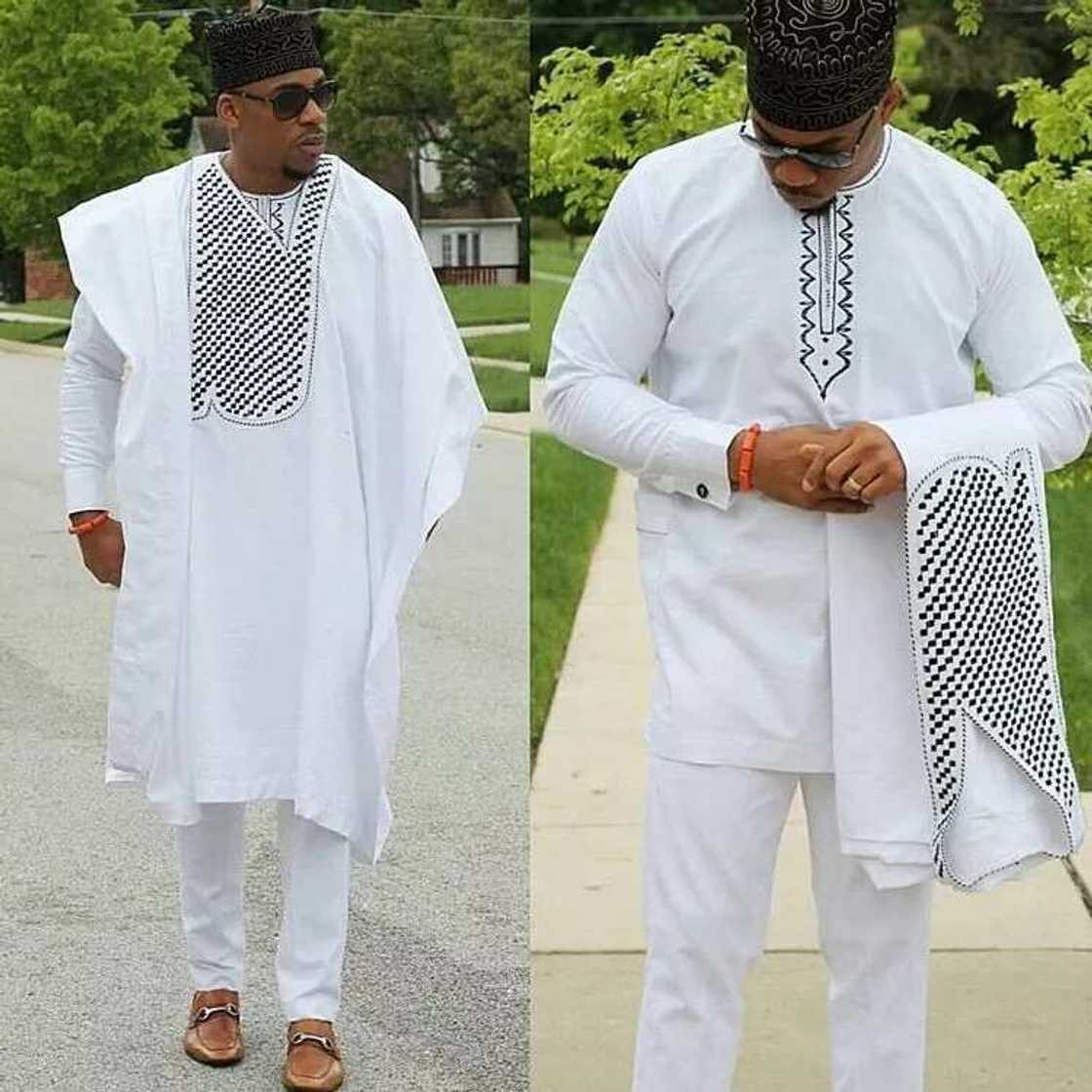 White Agbada tunic for guys