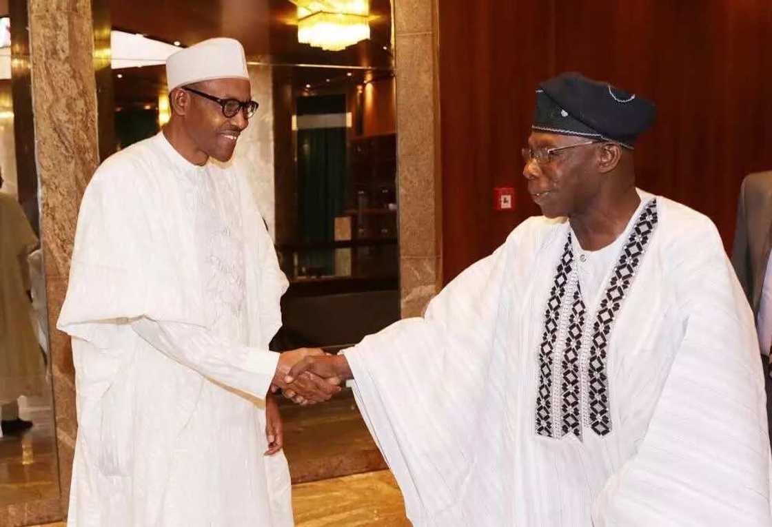 Obasanjo currently meeting with Buhari inside Aso Rock Obasanjo currently meeting with Buhari inside Aso Rock