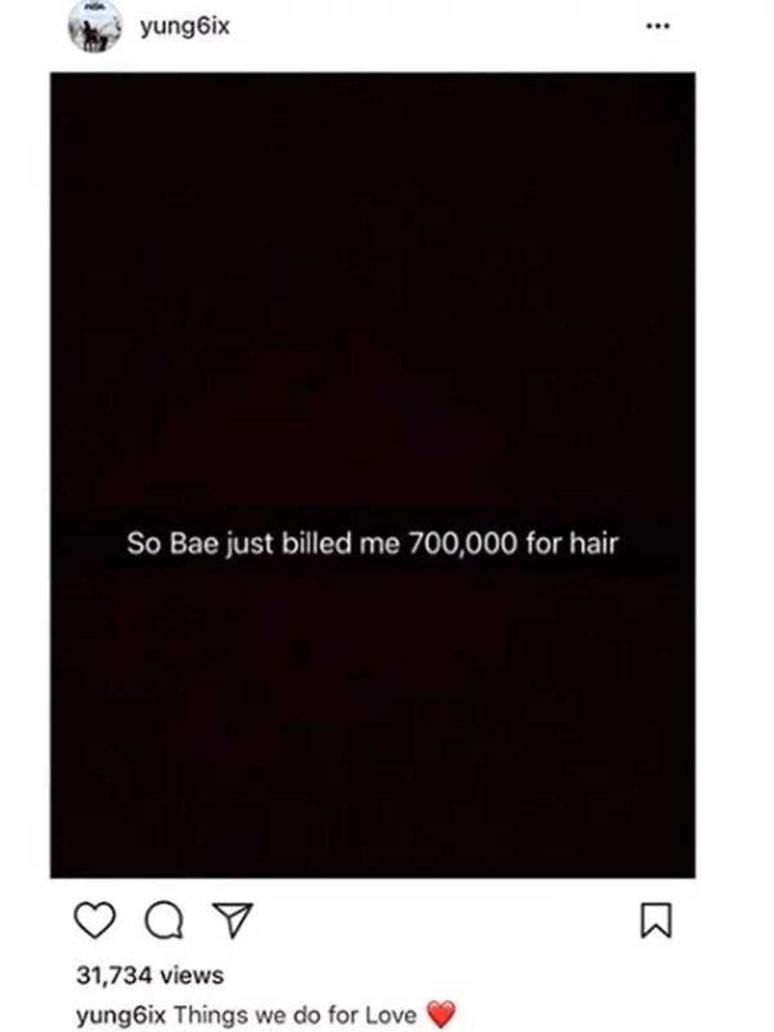 My girlfriend asked for N700,000 for hair and I gave her - Yung6ix My girlfriend asked for N700,000 for hair and I gave her - Yung6ix