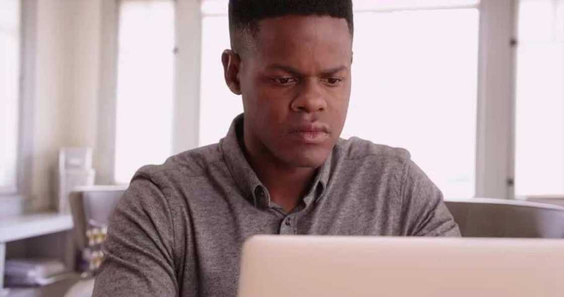 Man on personal computer Man on personal computer