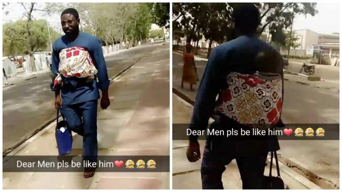 Young university lecturer spotted backing his baby on campus (photos) Young university lecturer spotted backing his baby on campus (photos)