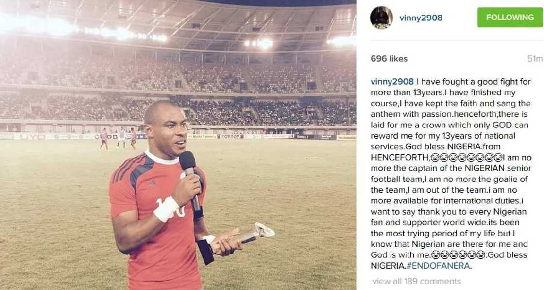 BREAKING: Enyeama Retires From International Football