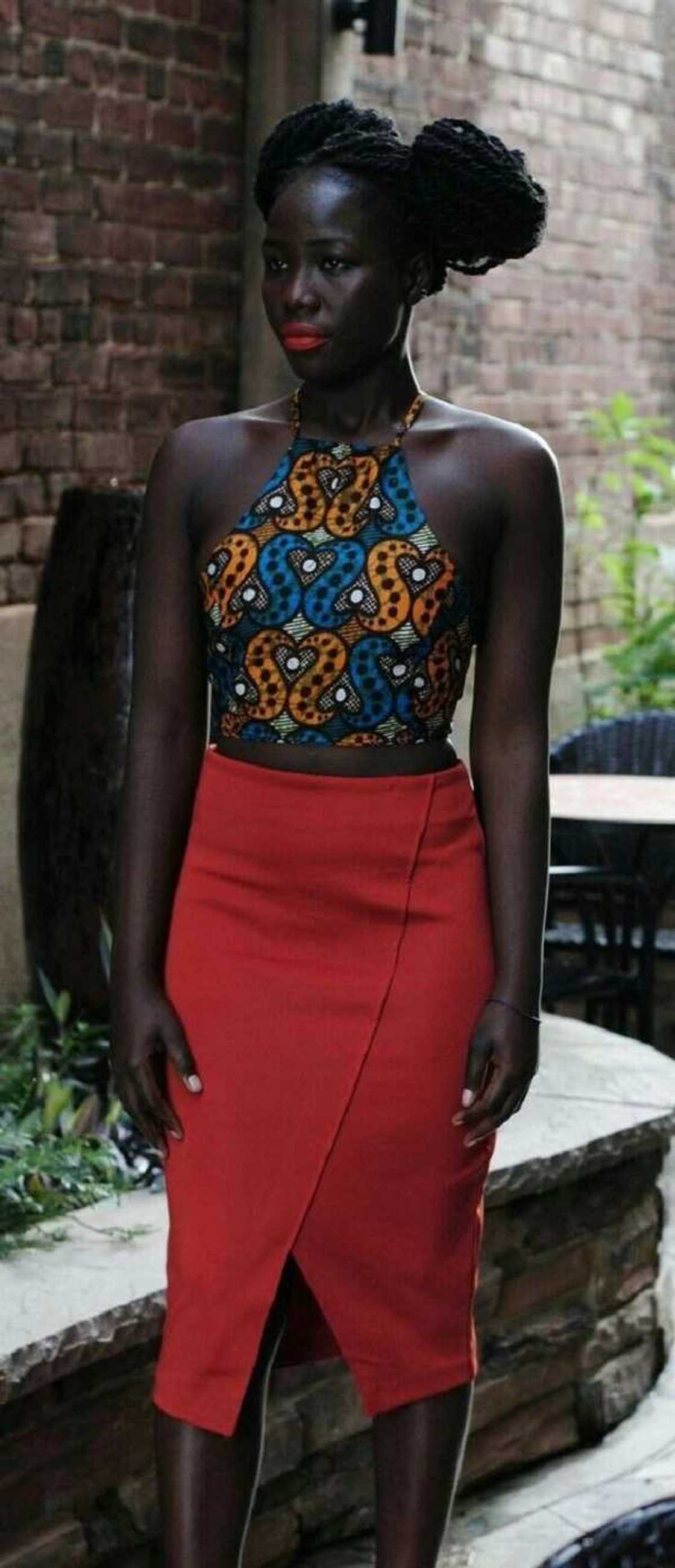 Ankara blue top and red skirt Ankara blue top and red skirt