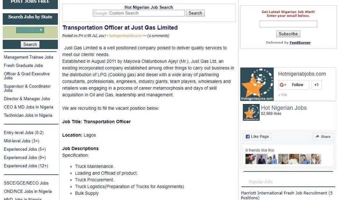 Transportation Officer at Just Gas Limited Transportation Officer at Just Gas Limited