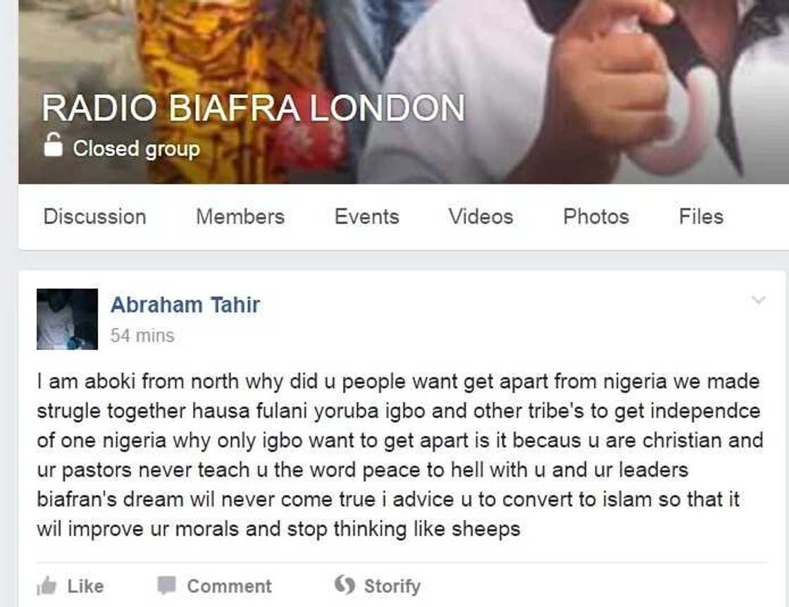 Muslim man taunts pro-Biafra group Muslim man taunts pro-Biafra group