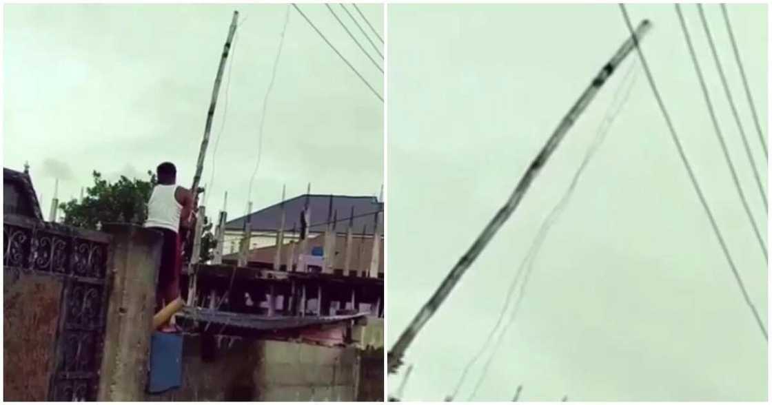 Wani matashi ya fado daga Falwaya wajen lika hotunan Buhari da Badaru a Jigawa Wani matashi ya fado daga Falwaya wajen lika hotunan Buhari da Badaru a Jigawa