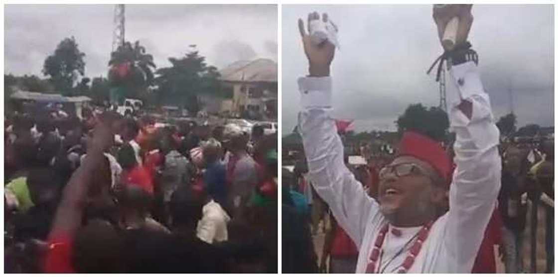 Nnamdi Kanu visits pro-Biafra supporters in Port Harcourt