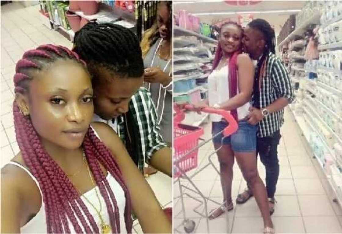 They publicly displayed their affection for each other in a mall They publicly displayed their affection for each other in a mall