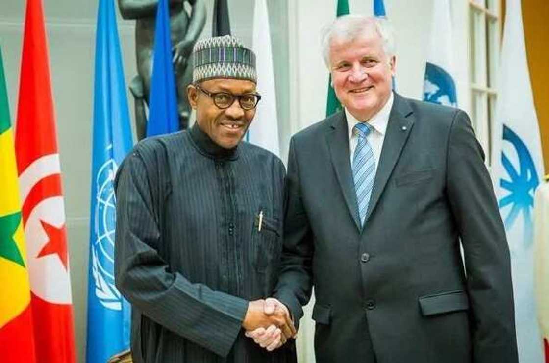 President Buhari Chats With UN Secretary, German Minister President Buhari Chats With UN Secretary, German Minister