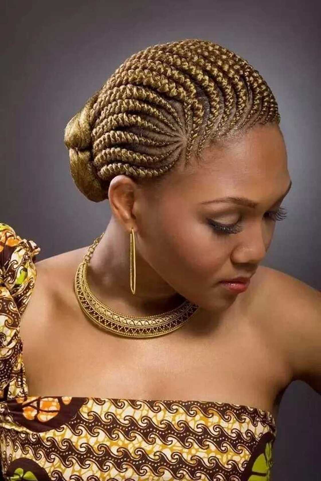 Gold braided bun Gold braided bun
