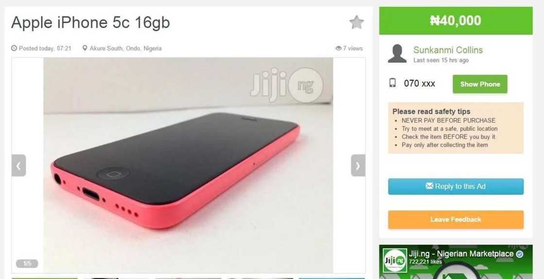 iPhone 5c price in Nigeria iPhone 5c price in Nigeria