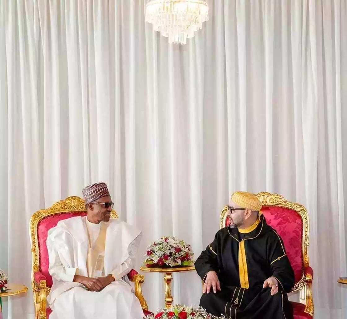 Shugaba Buhari ya sauka kasar Moroko, an masa tarbar girma (Hotuna)