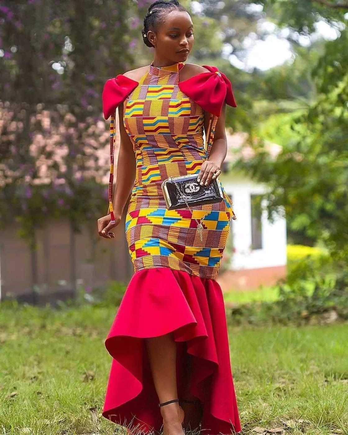 Ankara gown with bows