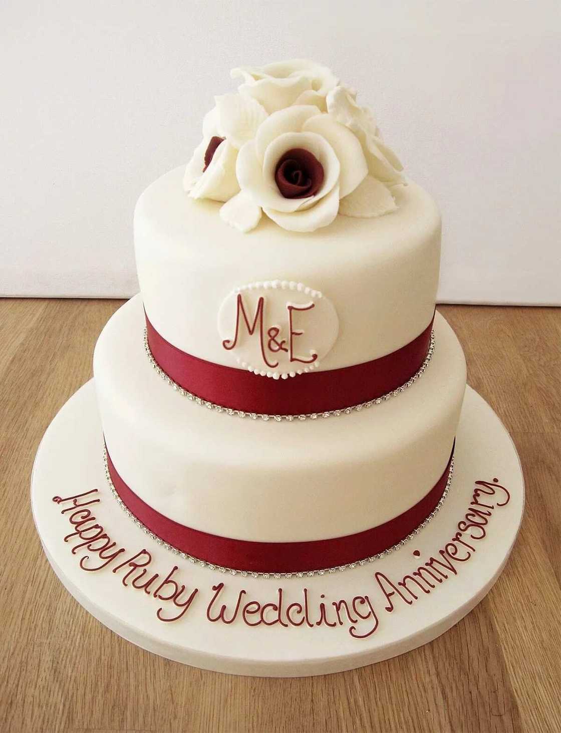 Ruby wedding anniversary cake with names Ruby wedding anniversary cake with names