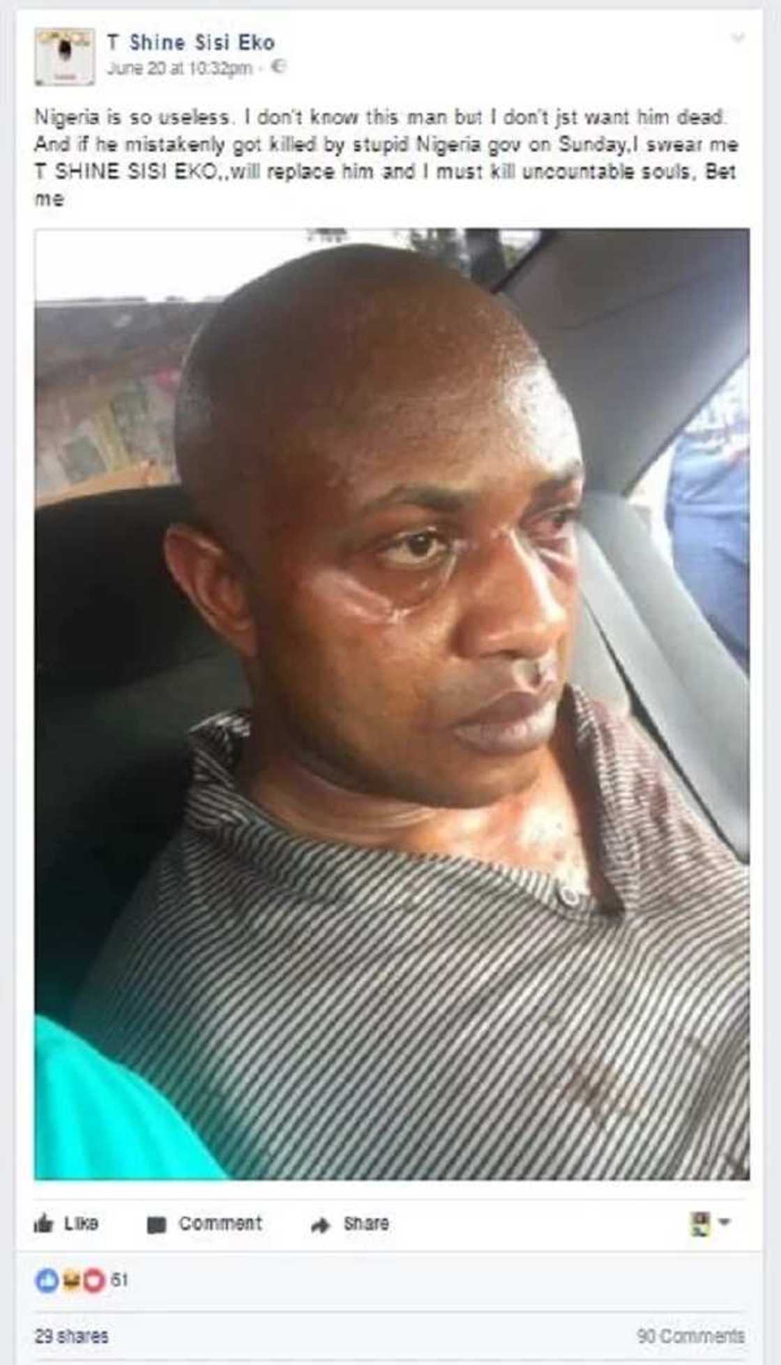 This man wants to kill lots of people if Nigerian government kills Evans (Photo) This man wants to kill lots of people if Nigerian government kills Evans (Photo)