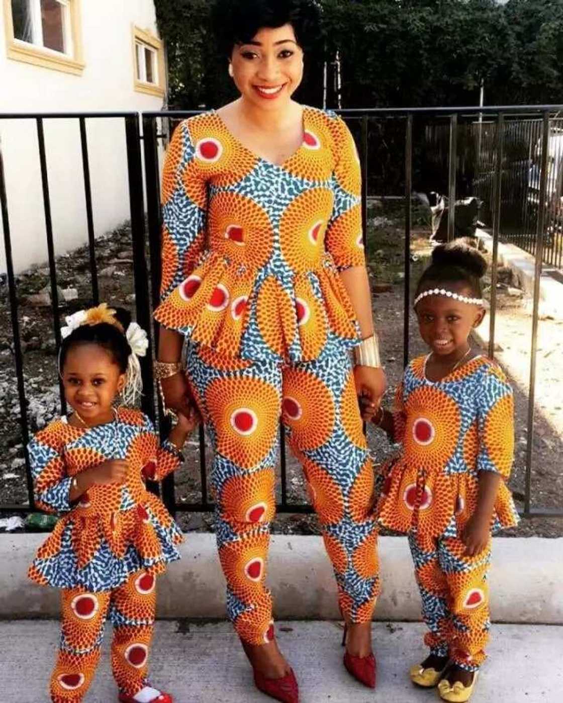 Ankara suits with peplum for mother and daughters Ankara suits with peplum for mother and daughters