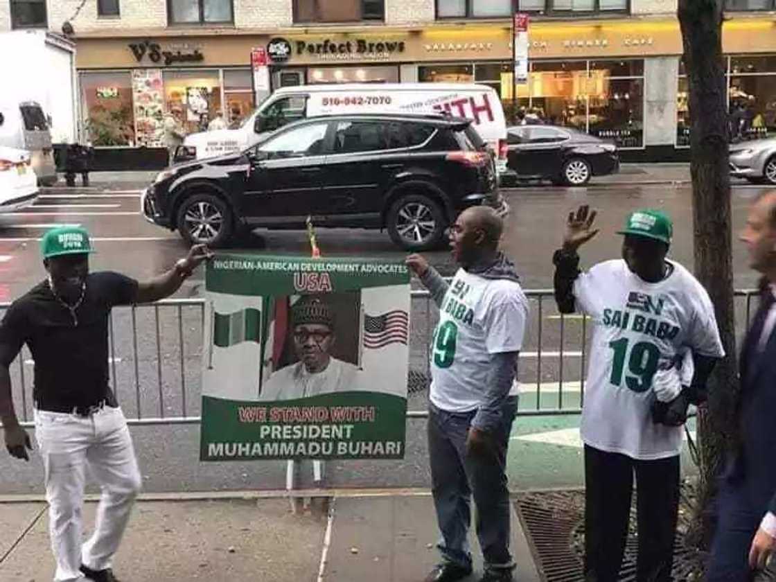 2019: Wata kungiya ta mamaye gaban ofishin majalisar dinkin duniya saboda Buhari, hoto