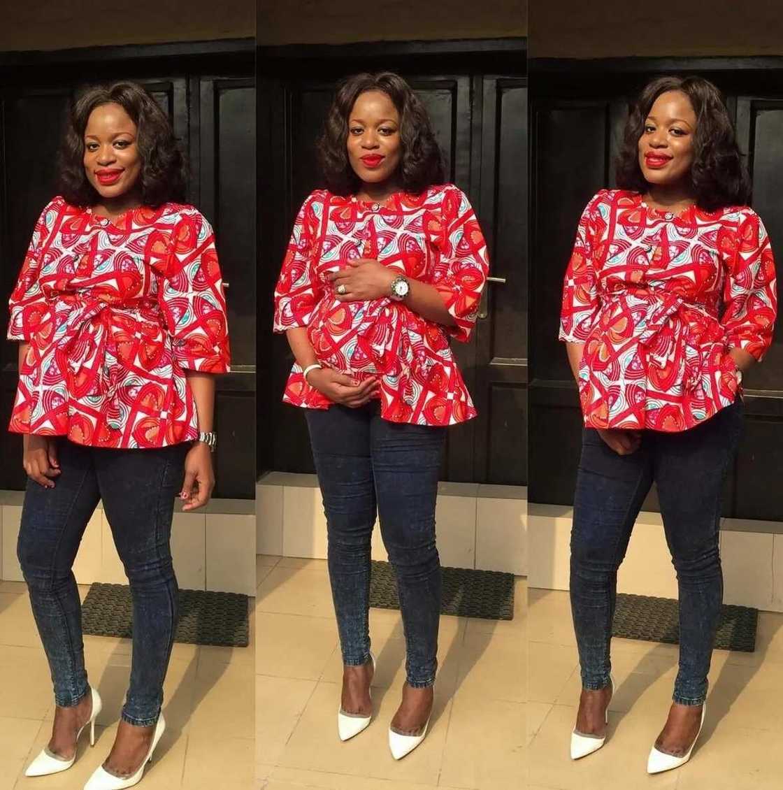 Ankara blouse for future mom Ankara blouse for future mom