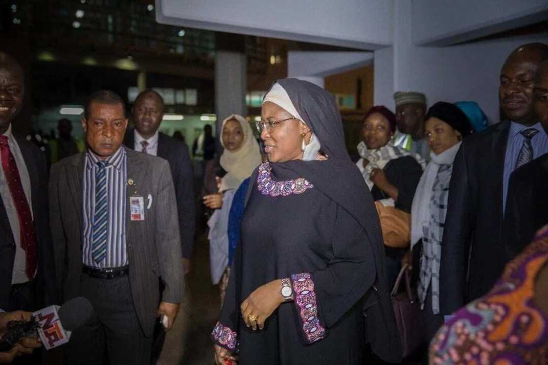 BREAKING: Aisha Buhari returns from UK, makes striking revelation over President's health BREAKING: Aisha Buhari returns from UK, makes striking revelation over President's health