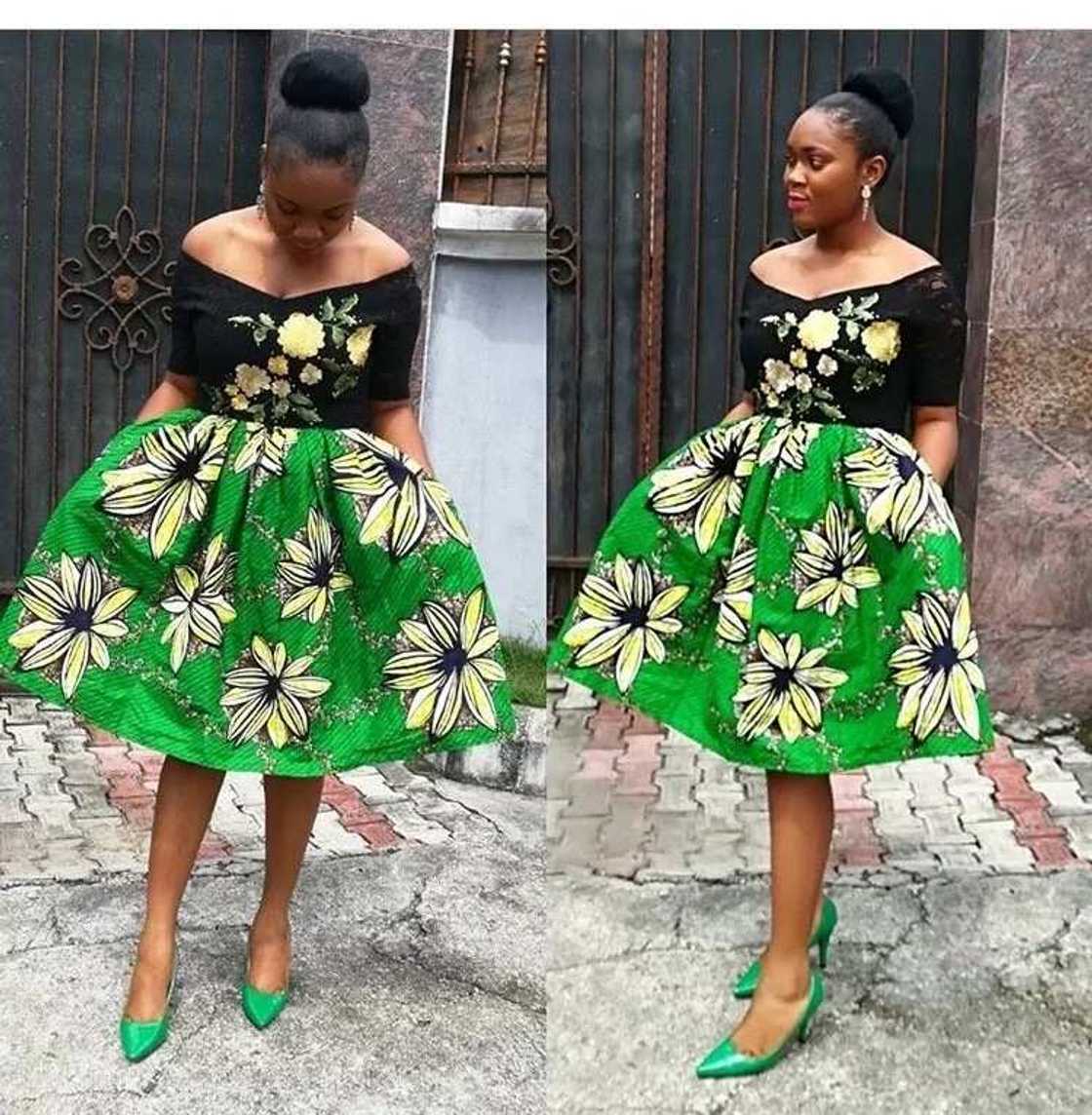 Ankara dress in retro style