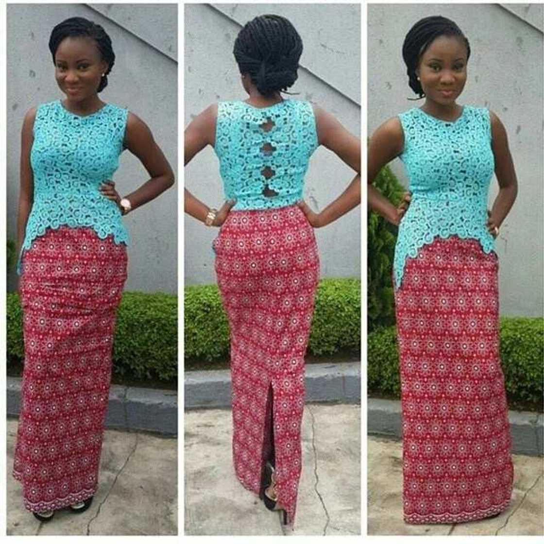 Ankara dresse with lace Ankara dresse with lace