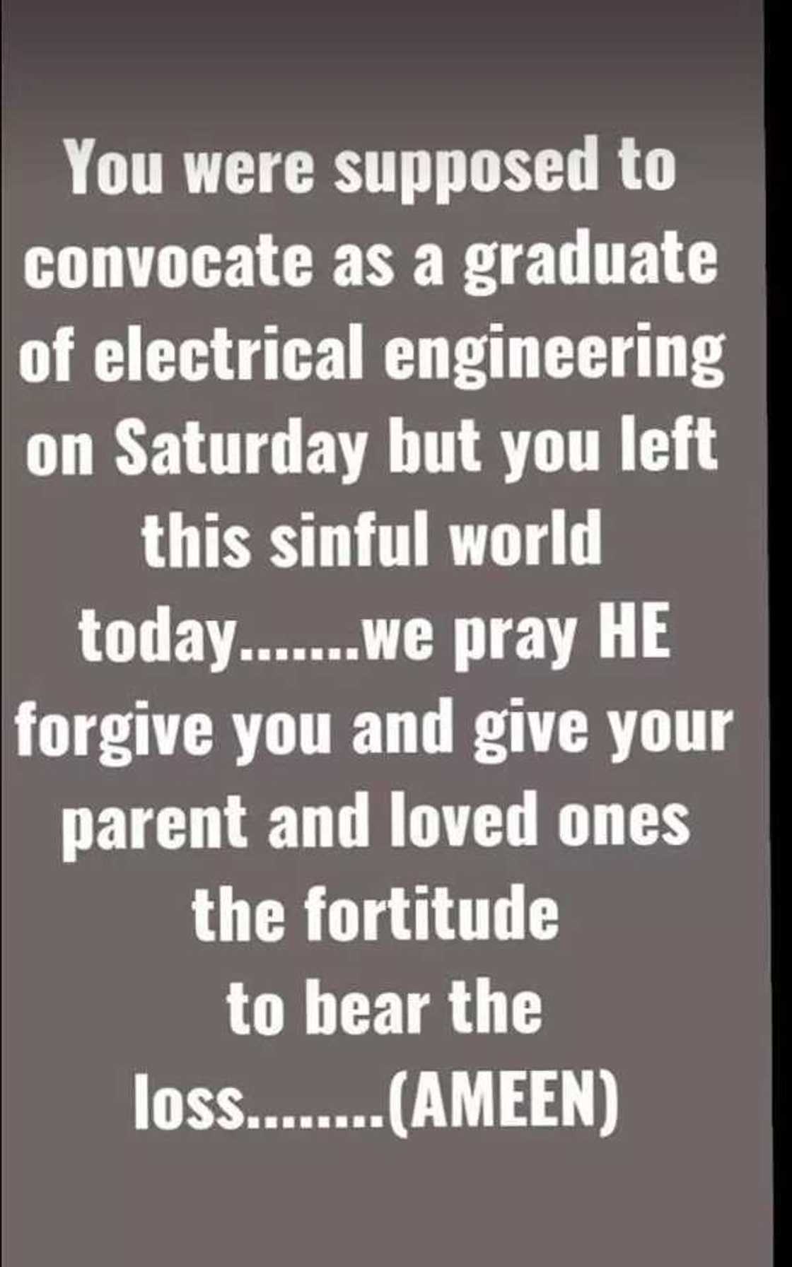 UNILORIN Best graduating engineering student dies 4 days to her convocation UNILORIN Best graduating engineering student dies 4 days to her convocation
