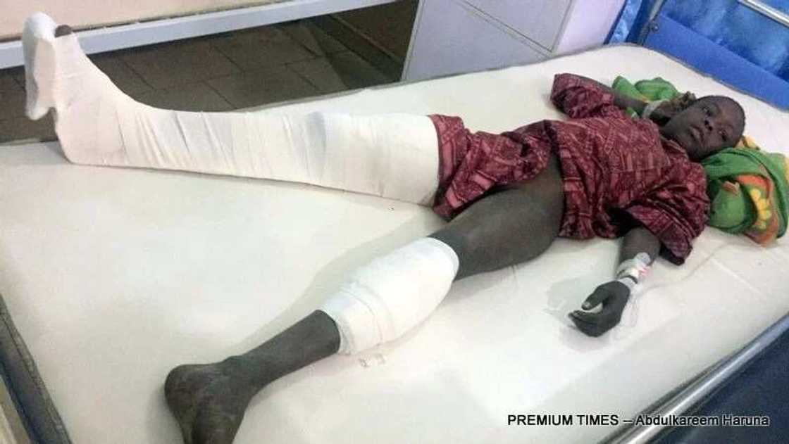 Victims of IDP camp bombing in hospital Victims of IDP camp bombing in hospital