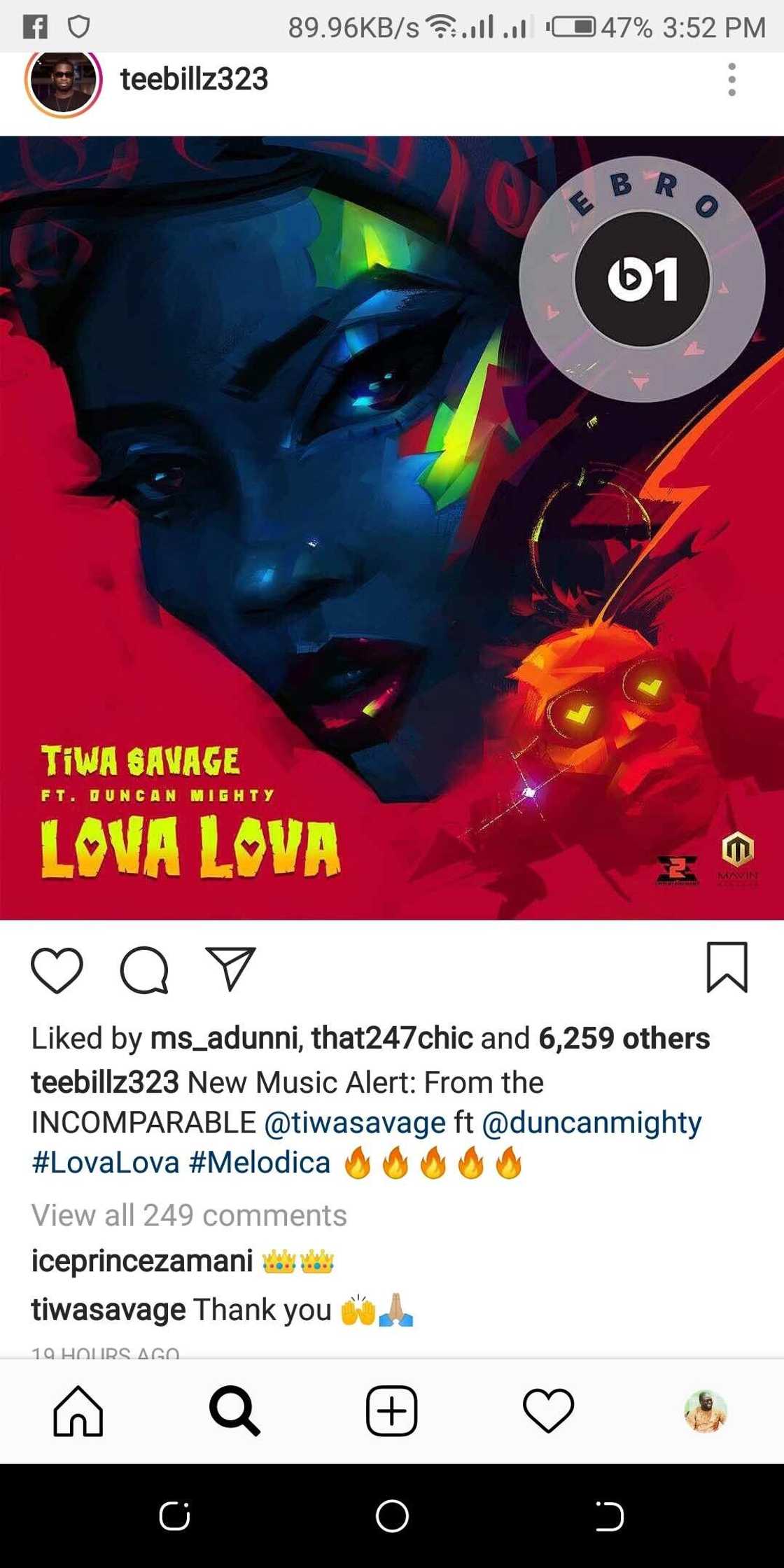 Tiwa Savage's estranged hubby Teebillz promotes her new song, she replies Tiwa Savage's estranged hubby Teebillz promotes her new song, she replies