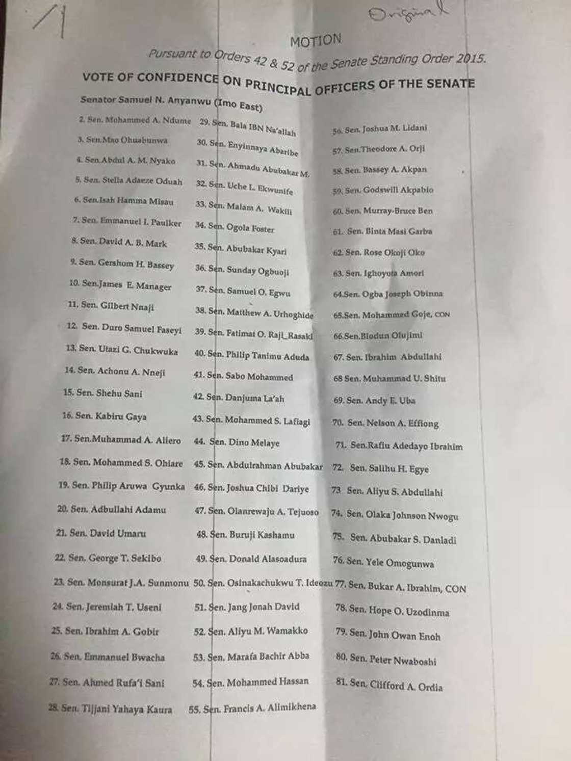 Senate Passes Vote Of Confidence On Saraki Senate Passes Vote Of Confidence On Saraki