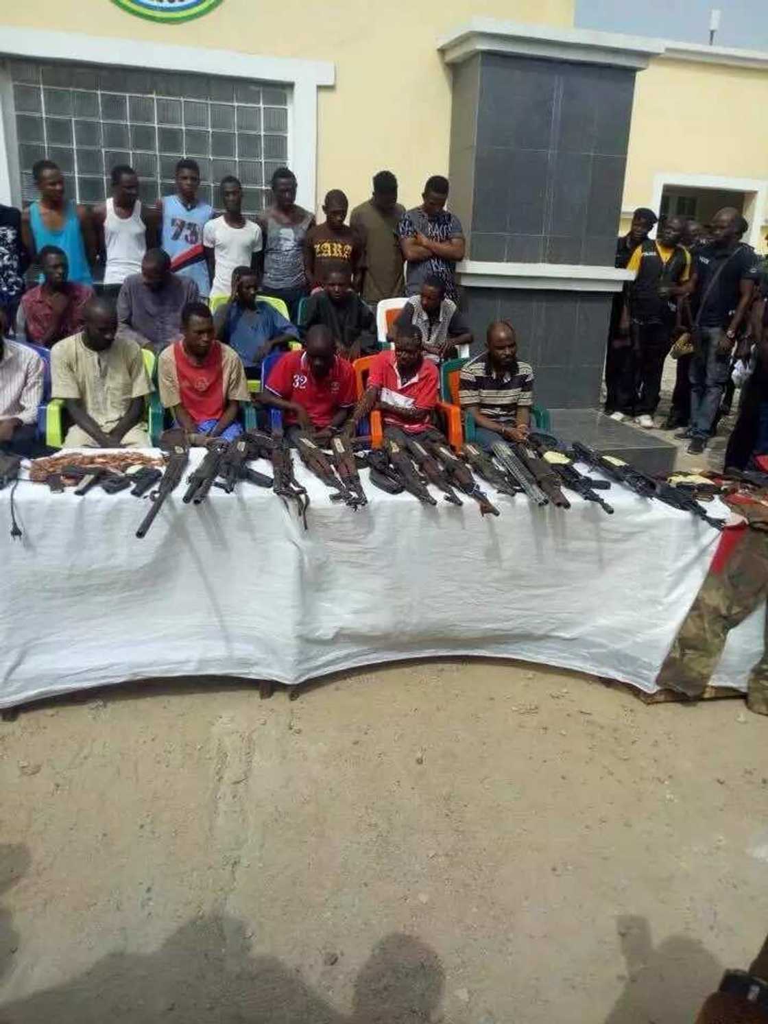 The overall commander of kidnappers in Kogi state was arrested with 20 gang members The overall commander of kidnappers in Kogi state was arrested with 20 gang members