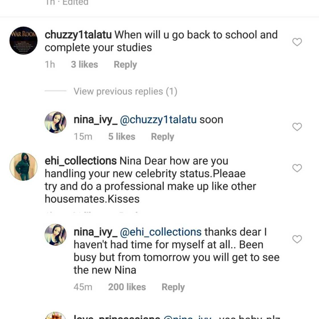 Nina confused Nigerians again as she declares love for Miracle Nina confused Nigerians again as she declares love for Miracle