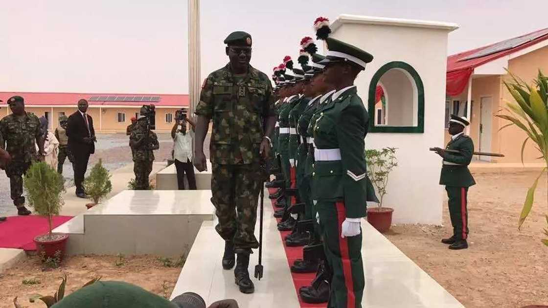 Buratai inspecting the Forward Operation Base in Daura. Buratai inspecting the Forward Operation Base in Daura.