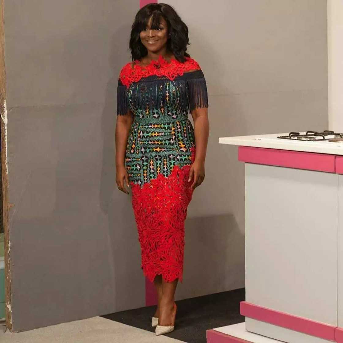 Ankara dress in combined style