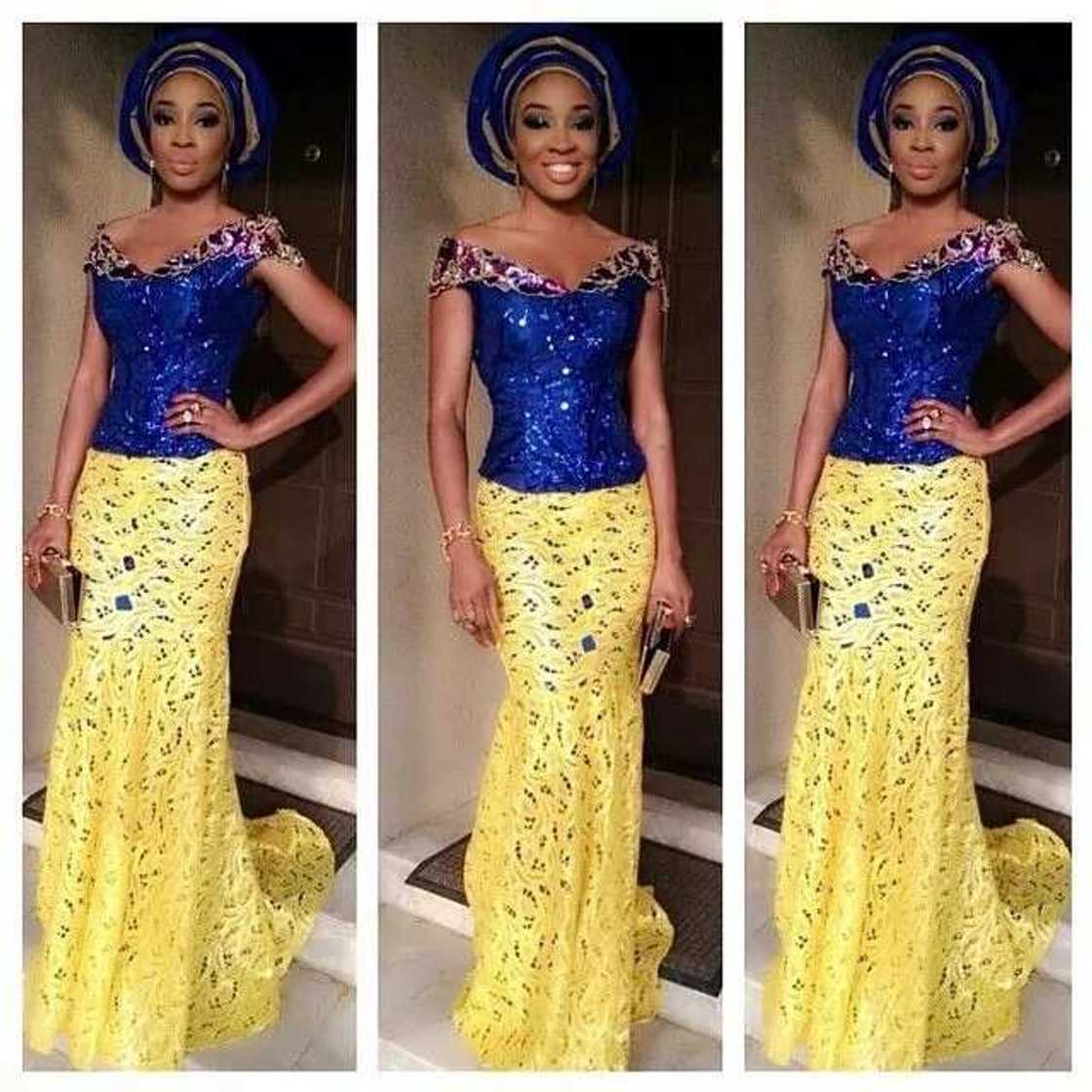 Yellow and blue Aso Ebi Yellow and blue Aso Ebi