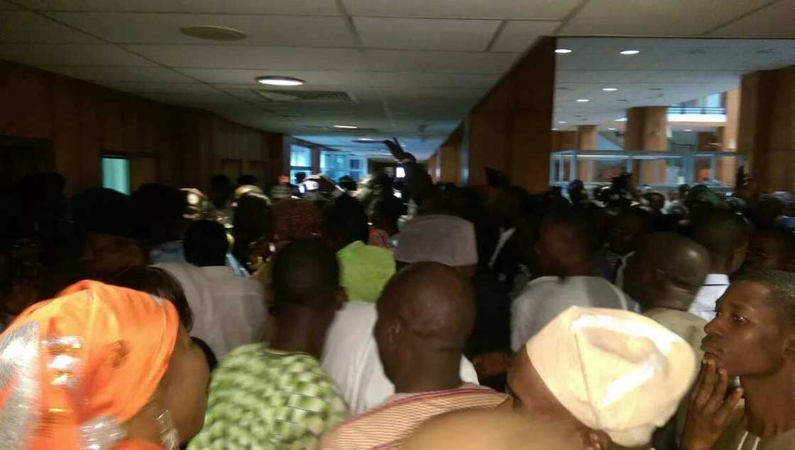 Amaechi's Supporters Cheer Him After Screening (See Photos) Amaechi's Supporters Cheer Him After Screening (See Photos)