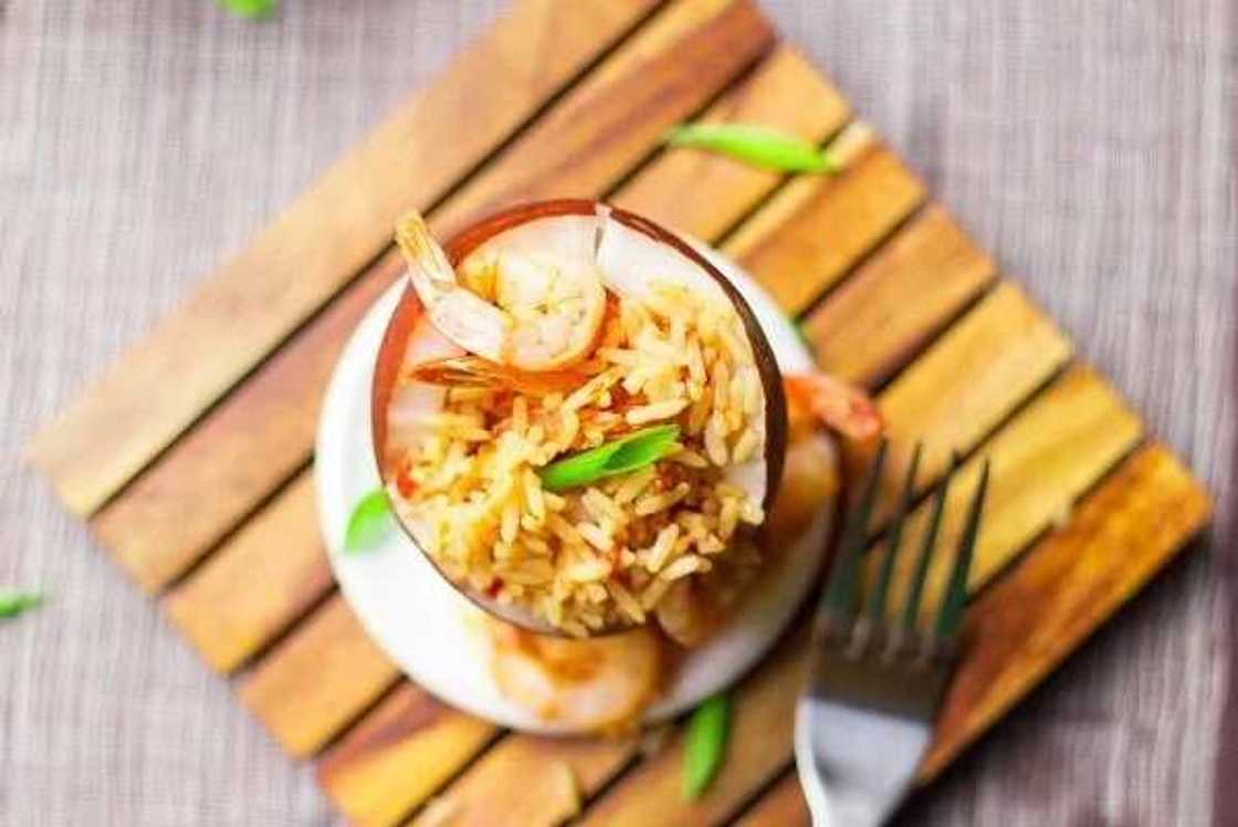 Legit.ng Recipe Of The Month: Coconut Rice And Shrimps